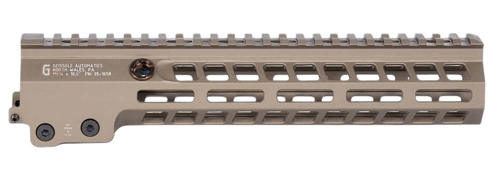 Geissele Automatics 051658S Super Modular Rail MK14 DDC Aluminum 10.50" Long