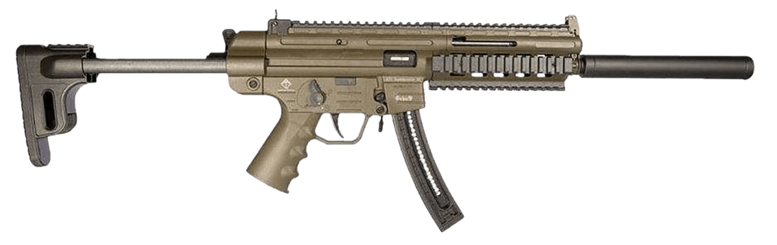 GSG GSGGERGGSG1610G GSG-16 Carbine Full Size 22 LR 10+1 16.25" Black 6-Groove Rifling Barrel Green Polymer Receiver Black Collapsible w/Storage Compartment Stock Right Hand