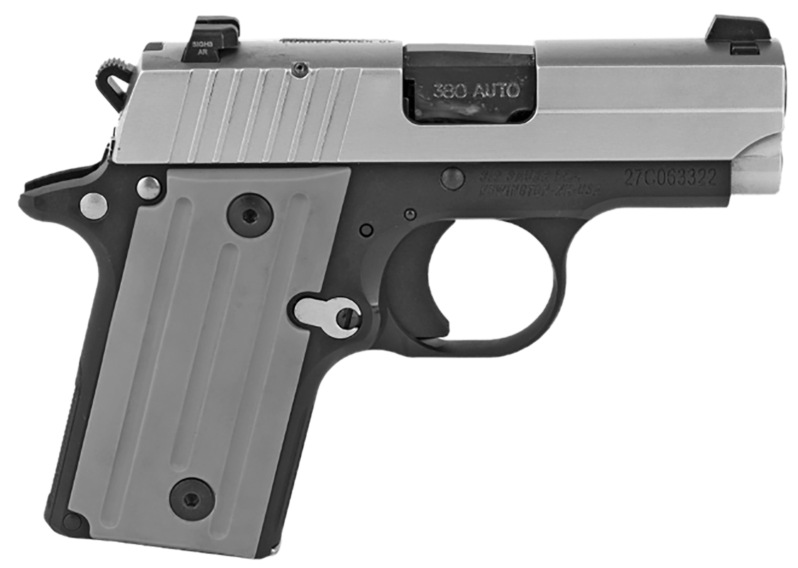 Sig Sauer 238380TSS2CA P238 *CA Compliant 380 ACP Caliber with 2.70" Barrel, 6+1 Capacity, Black Hardcoat Anodized Finish Aluminum Beavertail Frame, Serrated Stainless Steel Slide & Gray Polymer Grip