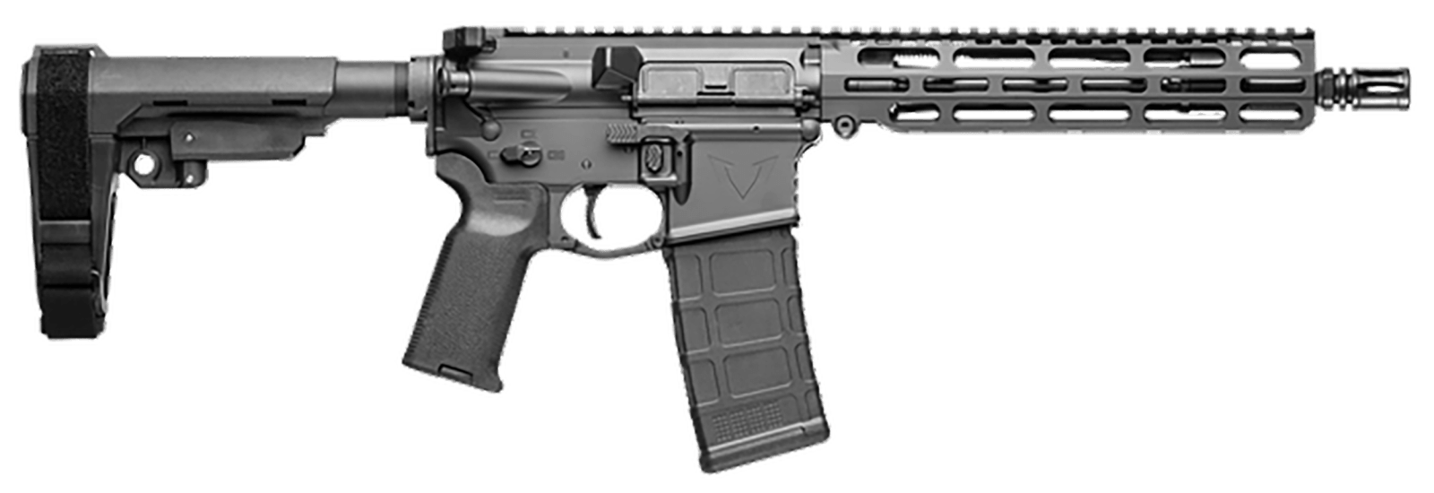 Vktr Industries V31100916617 VK-1 5.56mm 30+1 10.50" Black Steel Threaded Barrel, Black Armor Cerakote 9.85" VK-1 Handguard, Black Synthetic SB Tactical SBA3 Brace, Black Magpul K2 Grip, Ambidextrous