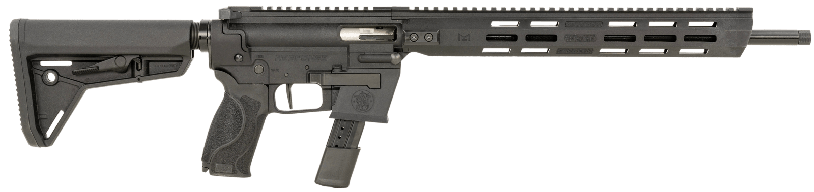 Smith & Wesson 13797 Response  9mm Luger 23+1 (2) 16.50" Threaded Steel Barrel, M-LOK Handguard, Interchangeable Backstrap Grip, Flat Face Trigger, Interchangeable FLEXMAG Mag Well Adapter (2)