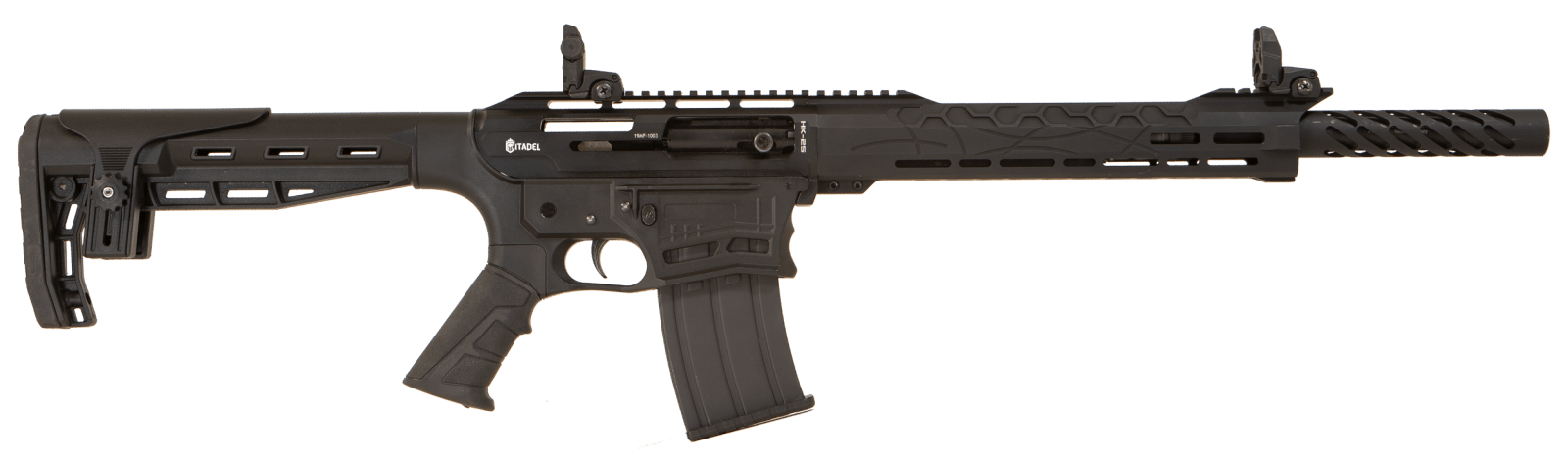Citadel CBOSS2512 Boss25  12 Gauge Semi-Auto 3" 5+1 18.75" Black Steel Threaded Barrel, Black Picatinny Rail Aluminum Receiver, Picatinny Handguards, Black Adj Cheek Riser Synthetic Stock