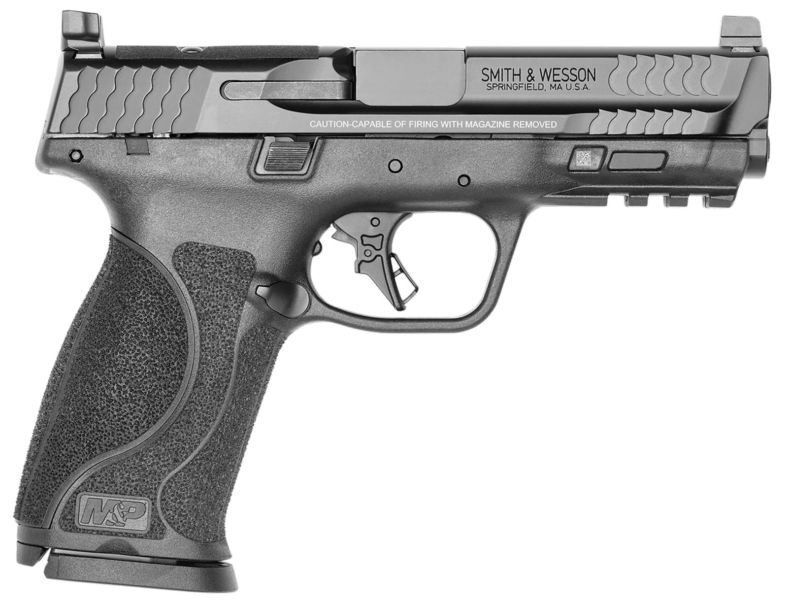 Smith & Wesson 13564 M&P M2.0  Full Size 9mm Luger 17+1, 4.25" Black Armornite Stainless Steel Barrel & Optic Ready/Serrated Slide, Matte Black Polymer Frame w/Picatinny Rail
