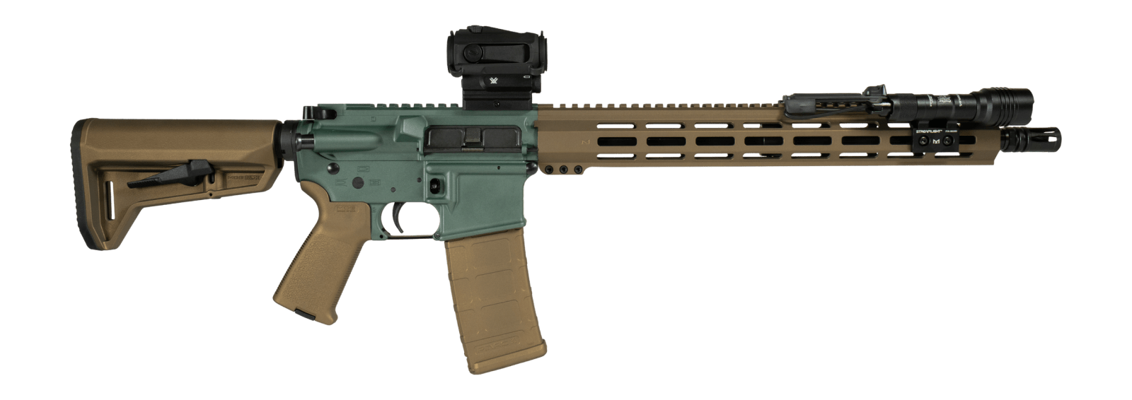 Shark Coast Tactical SCC05073GOB Goblin Bundle 5.56 NATO 30+1 16" Black Nitride Threaded Barrel, Aluminum Receiver w/Picatinny Rail, M-LOK Handguard, Magpul Collapsible Polymer Stock, Magpul MOE Grip,