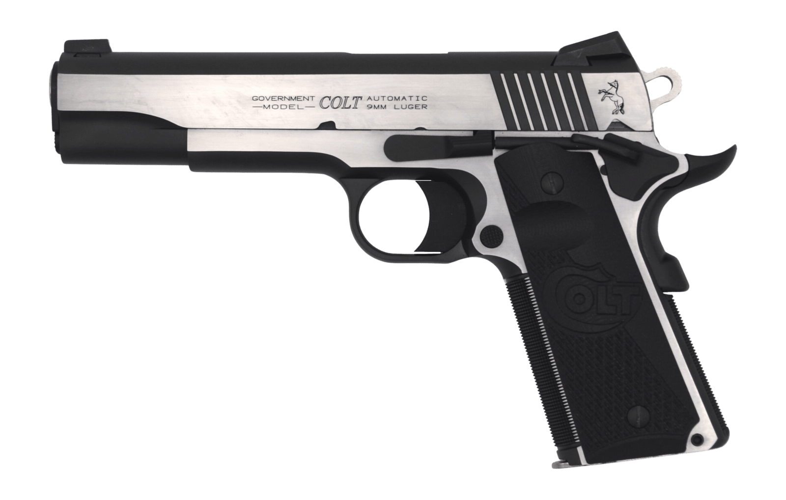 Colt Mfg O1072CEOR Combat Elite Government Full Size 9mm Luger 9+1 5" Stainless National Match Barrel Two-Tone Elite Stainless Steel Optic Ready/Serrated Slide & Frame w/Beavertail, Ambidextrous