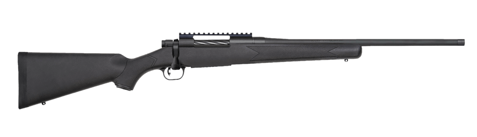 Mossberg 28235 Patriot Carbine 7mm PRC 3+1 20" Matte Blued Threaded Bull Barrel, Matte Blued Picatinny Rail Receiver, Black Fixed Synthetic Stock