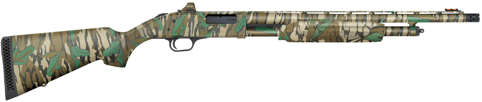 Mossberg 54342 500 Turkey 20 Gauge 5+1 3" 20", Mossy Oak Greenleaf, Optic Cut Rec, Synthetic Furniture, Fiber Optic Front Sight, X-Factor Ported Choke, Includes Holosun Red Dot