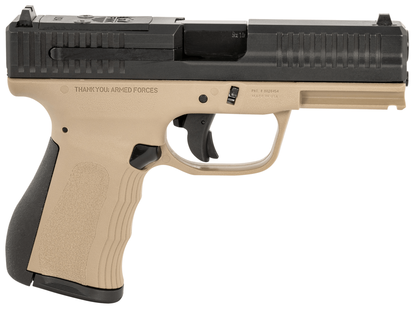 FMK FMKG49DE G3 9mm Luger 14+1 4" Stainless Steel Barrel, Black Optic Cut/Serrated Carbon Steel Slide Flat Dark Earth Polymer Frame w/Picatinny Rail, Black Backstrap Grip