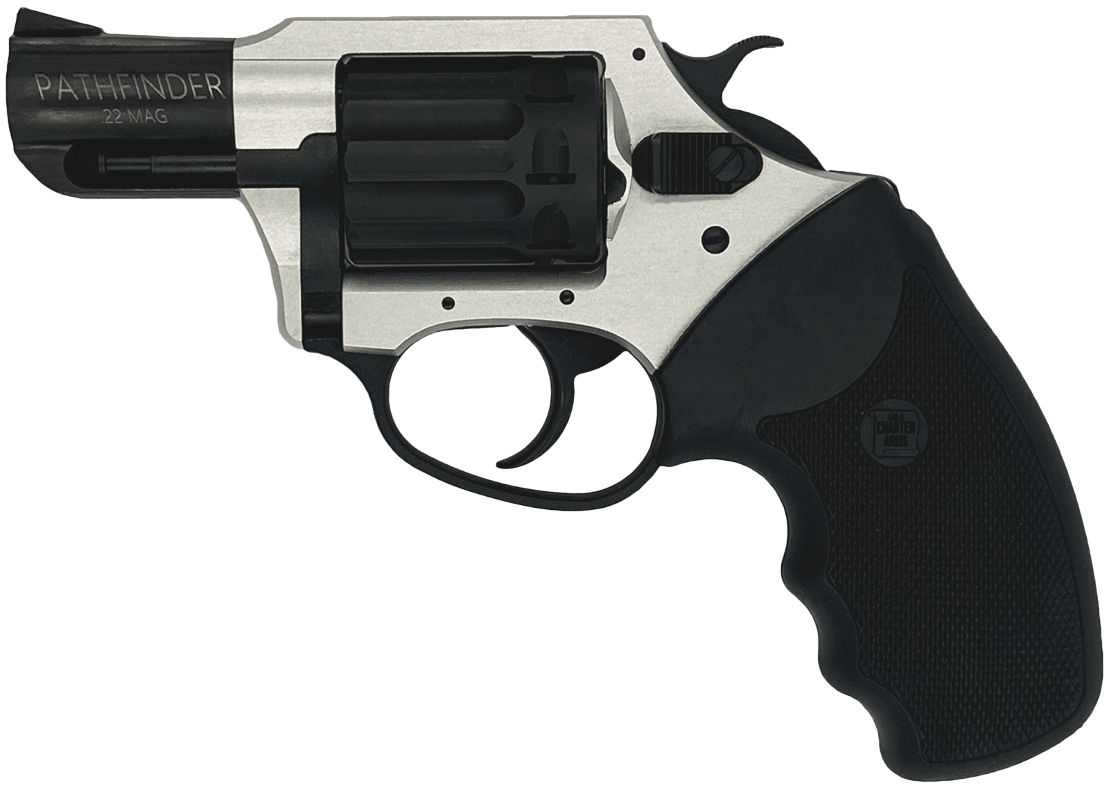 Charter Arms 52329 Pathfinder Lite 22 Mag, 8 Shot 2" Black Passivate Stainless Steel Barrel & Cylinder, Anodized Aluminum Frame w/Black Finger Grooved Rubber Grip, Exposed Hammer