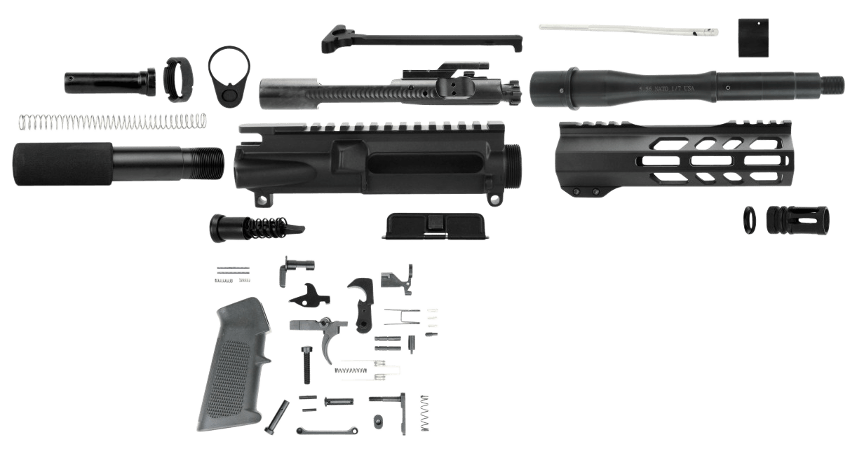 TacFire  AR Build Kit  5.56x45mm NATO 7.50" Barrel Black for AR Platform