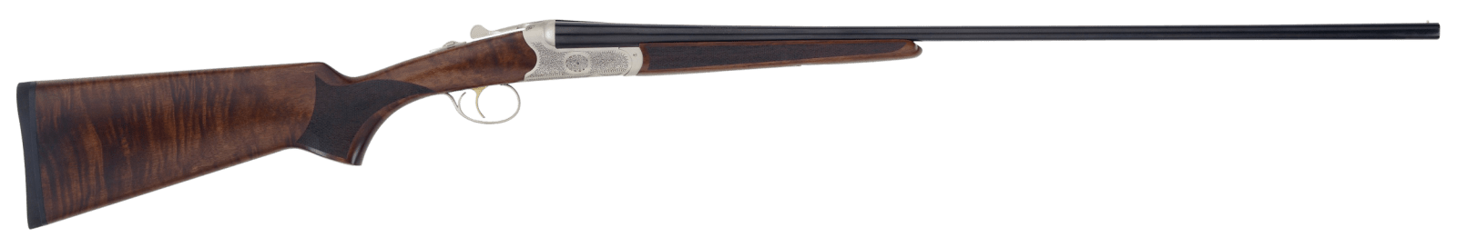 TriStar 38112 Bristol SxS Full Size 12 Gauge Break Open 3" 2rd 28" Blued Side By Side Barrel, Nickel Engraved w/24K Gold Inlay Steel Receiver, Fixed Oiled Turkish Walnut Stock, Right Hand