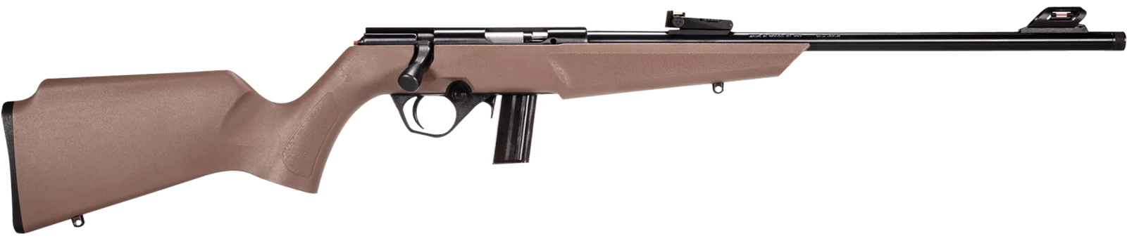 Rossi RB22L1611FDE RB22 Compact 22 LR 10+1, 16" Matte Black Button Rifled Free Floating Steel Barrel, Matte Black Stainless Steel Receiver, Flat Dark Earth Monte Carlo Stock, Right Hand