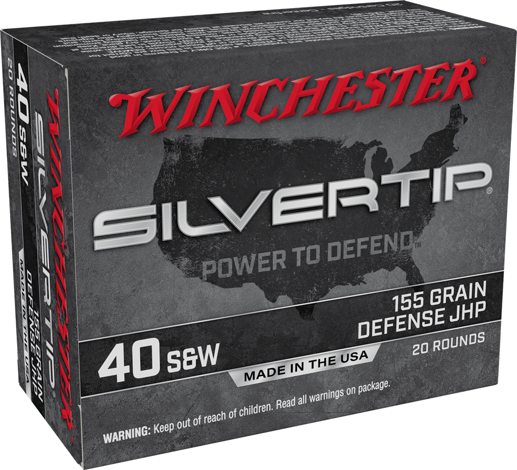 Winchester Ammo W40SWST Silvertip 40S&W 155gr Silvertip Jacket Hollow Point 20 Per Box/10 Case