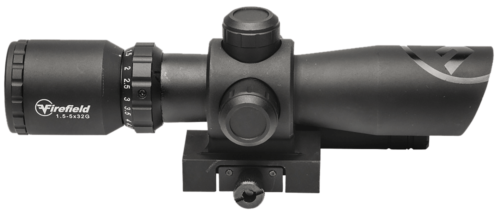 Firefield FF13063 Barrage w/Green Laser Matte Black 1.5-5x32mm Illuminated Red/Green Mil-Dot Reticle/Green Laser
