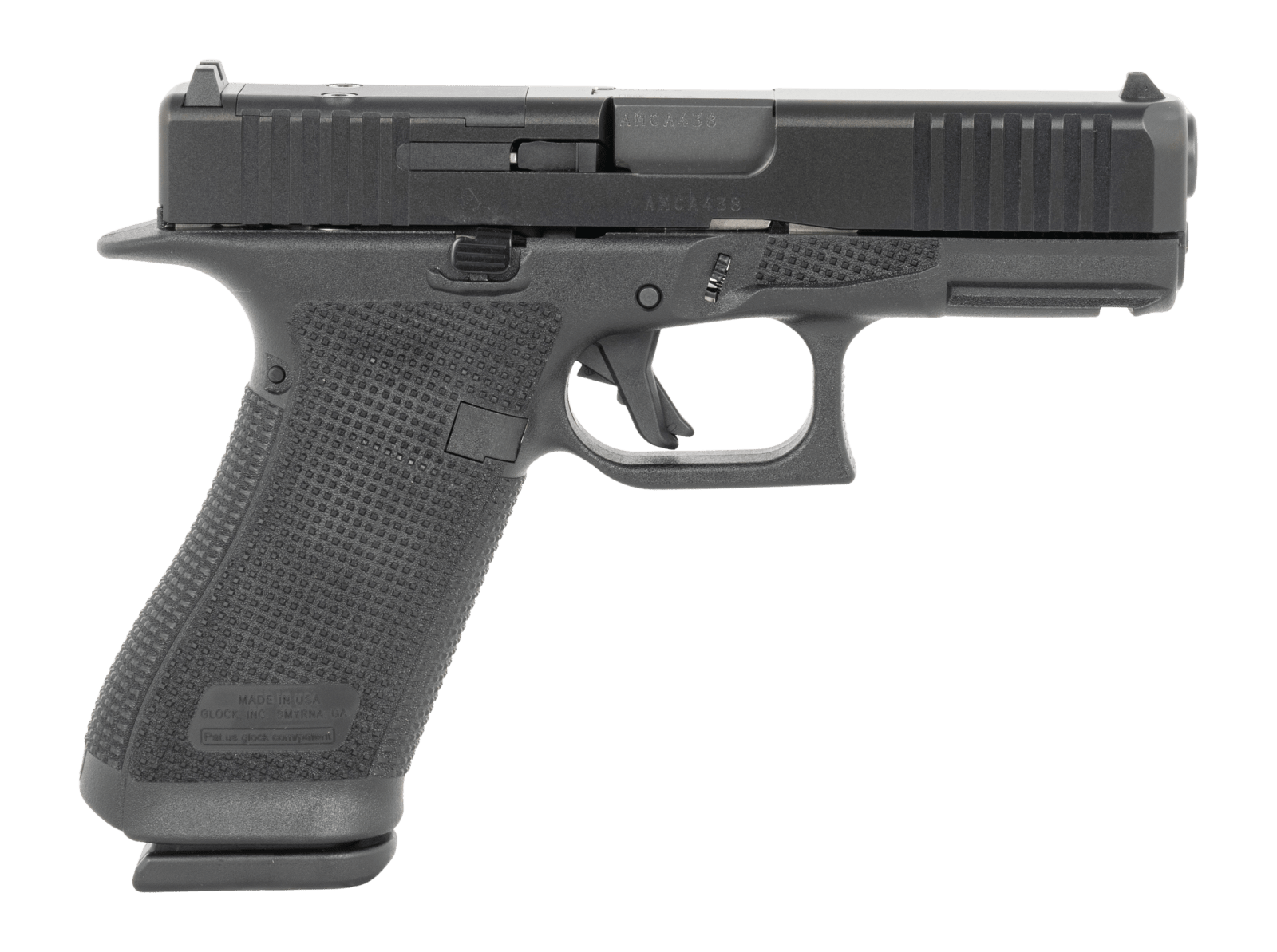 Glock U64550203 G45 Gen6 Crossover Frame 9mm Luger 17+1 4.02" Black GMB Barrel, Black nDLC Steel Optic Ready/Serrated Slide, Black Polymer Frame w/Accessory Rail, Interchangeable Backstrap Grip, Ambid