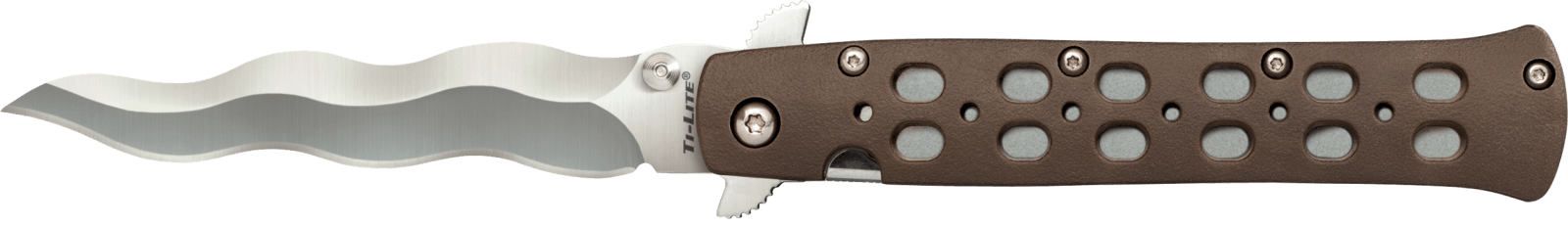 Cold Steel CS-26SK4 Ti-Lite 4" Folding Plain Kris AUS 10A Steel Blade/Flat Dark Earth Griv-Ex Handle
