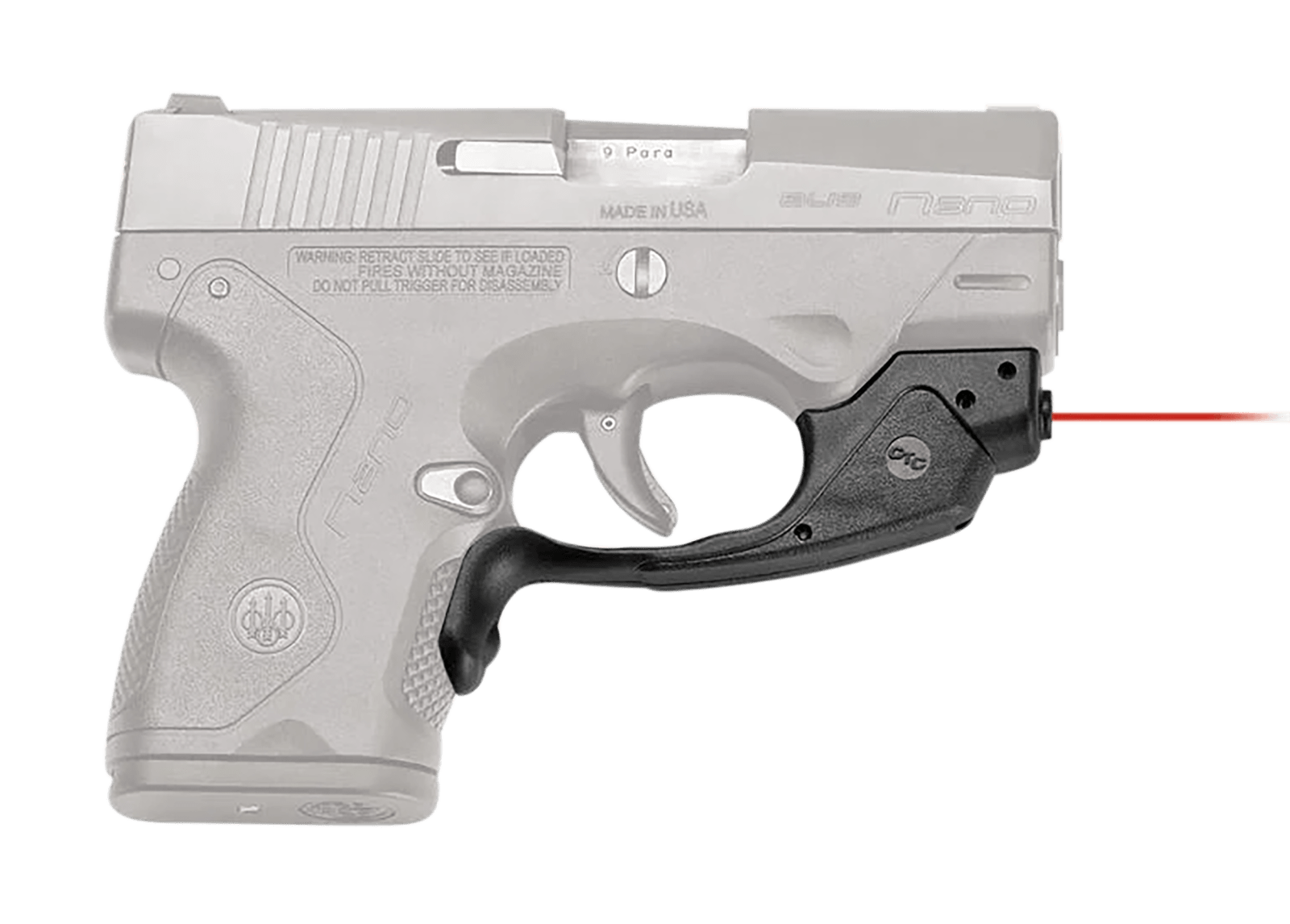 Crimson Trace 0137001 Laserguard  Beretta Nano, Red Laser Black Polymer