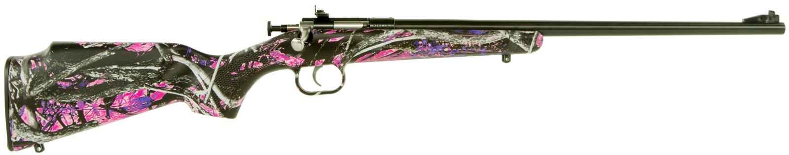 Crickett KSA2160 Youth  22 LR 1rd 16.12" Barrel & Receiver, Fixed Front/Adjustable Rear Peep Sight, Hydro Dipped Muddy Girl Synthetic Stock w/11.5" LOP, Rebounding Firing Pin Safety