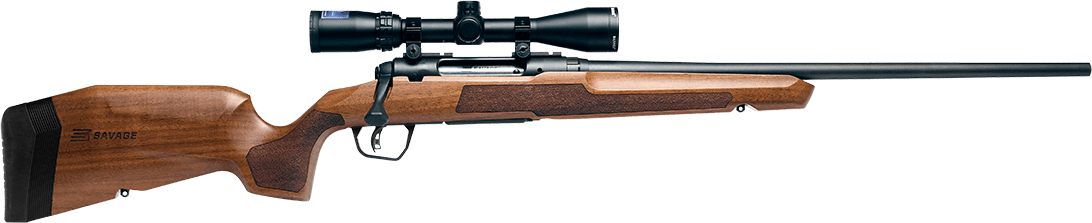 Savage Arms 32258 Axis 2 XP Combo 22-250 Rem 4+1 22" Matte Black Sporter Barrel & Drilled & Tapped Carbon Steel Receiver, Ergonomic Hardwood Stock, Right Hand, Boresighted 3-9x40mm Scope