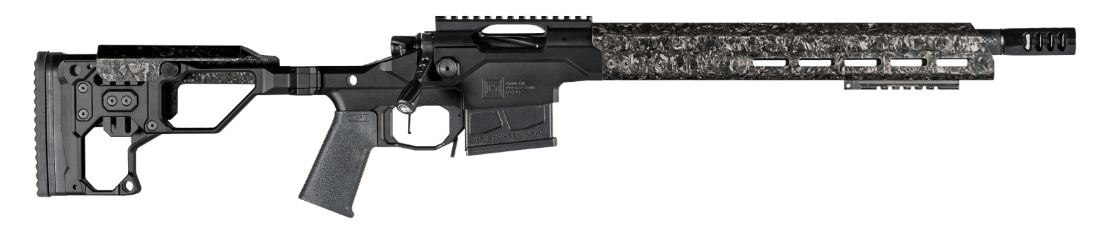 Christensen Arms 8010300100 Modern Precision 308 Win 5+1 16" Threaded Carbon Fiber Barrel, Black Nitride Finish, Black Anodized with Folding Stock, Polymer Grip