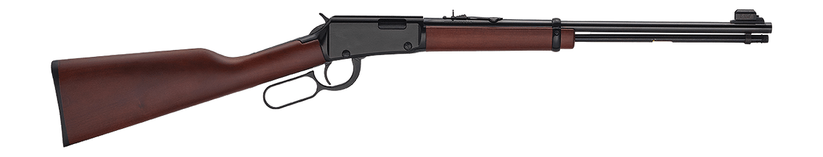 Henry H00122 Classic 22 S/L/LR 15/17/21+1 18.50" Blued Round Barrel, Black Aluminum Grooved Receiver, American Walnut Straight Grip Stock