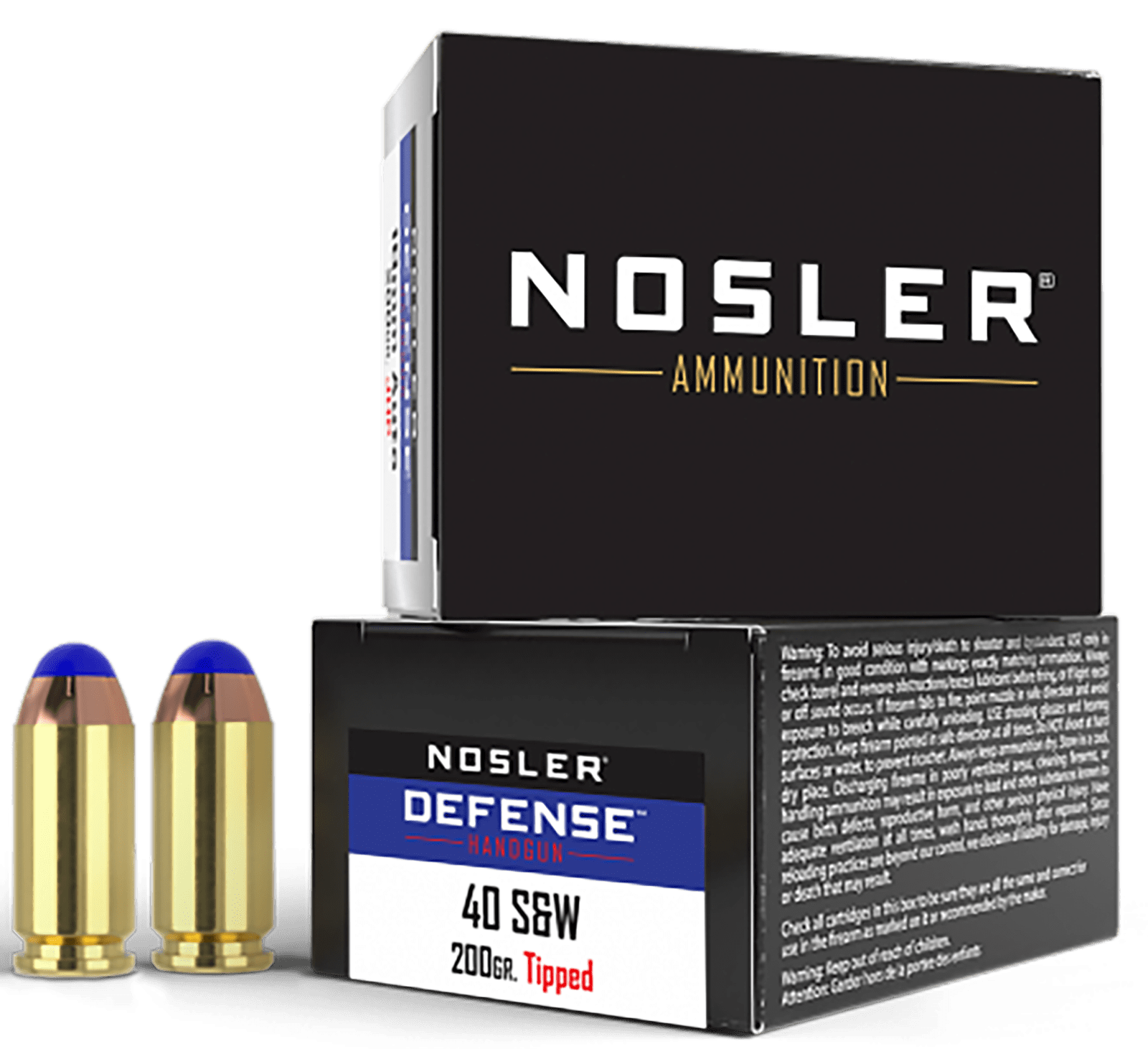 Nosler 39515 Defense Handgun 40S&W 200gr Bonded Performance Tipped 20 Per Box/10 Case