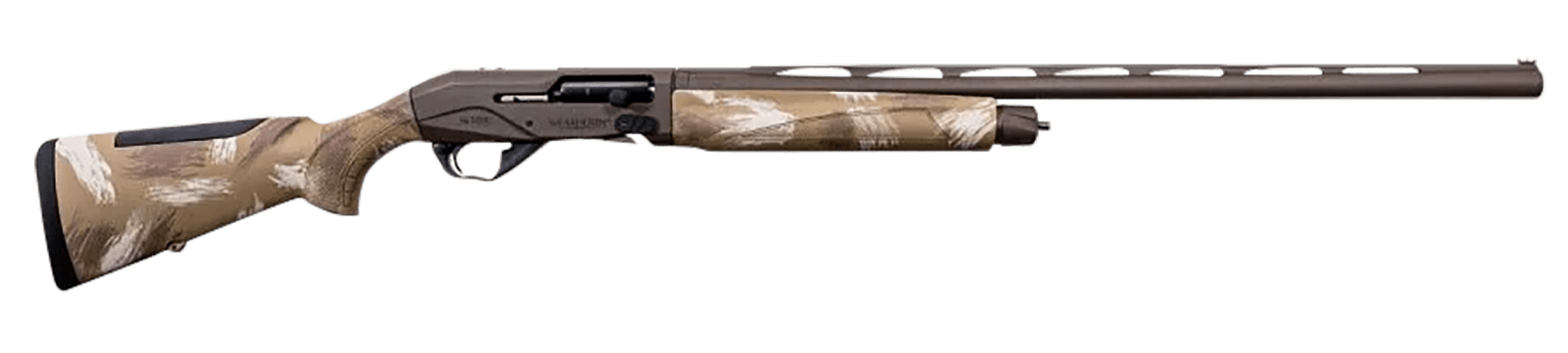 Weatherby XSL2028MAG Sorix  Full Size 20 Gauge Semi-Auto 3" 2+1 28" Burnt Bronze Cerakote Vent Rib Barrel & Drilled & Tapped Steel Receiver, Slough Camo Synthetic Stock w/Adj Shim, Ambidextrous