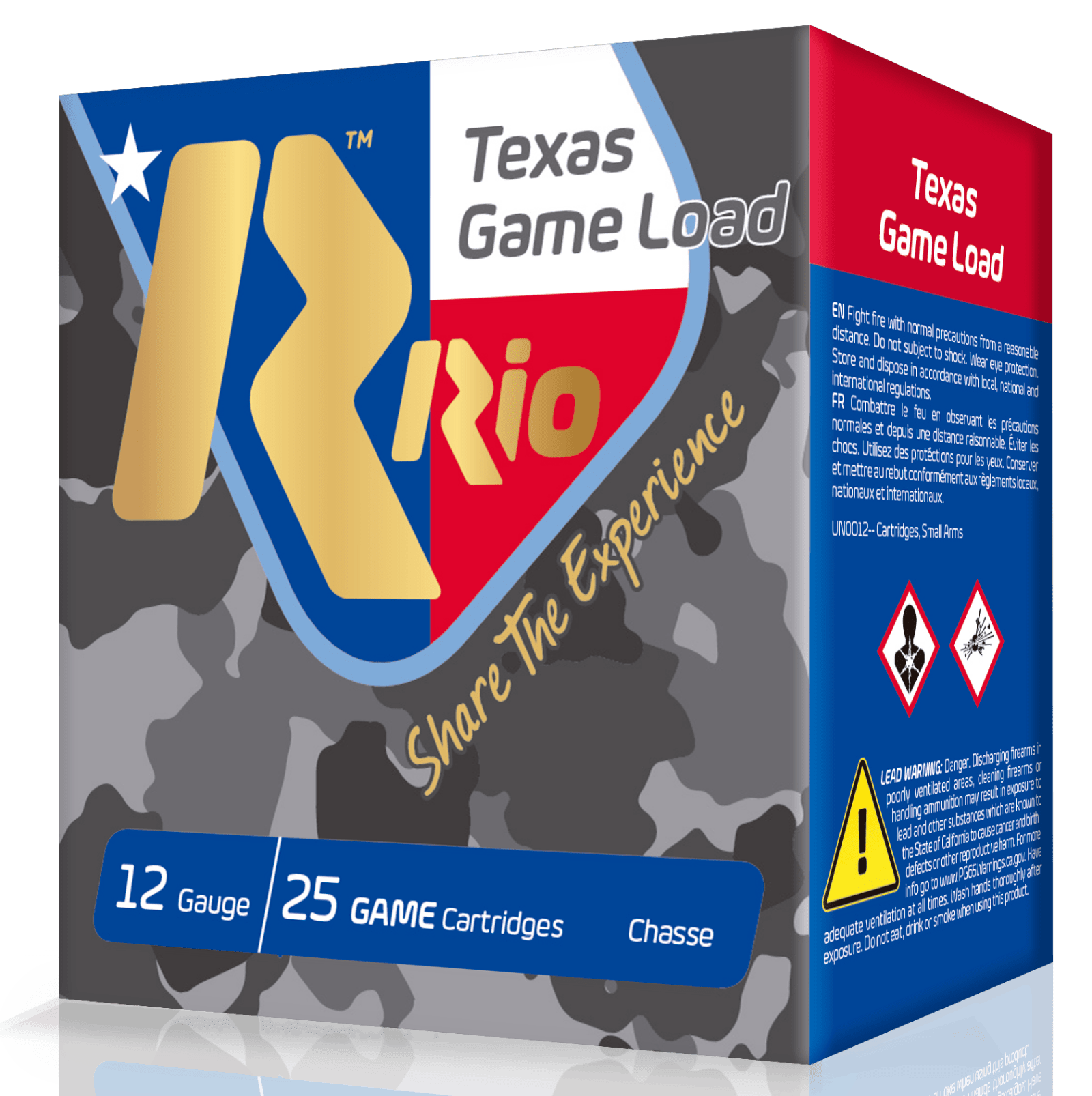 RIO AMMUNITION TG3675TX Top Game Texas Game Load Standard Velocity 12 Gauge 2.75" 1-1/4 oz 7.5 Shot 25 Bx/ 10 Cs