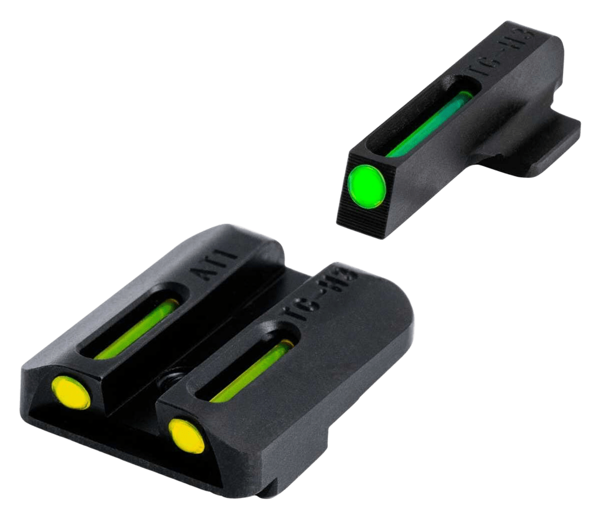 TruGlo TG131GT1B TFO Green/Tritium/Fiber Optic Front Sight-Yellow/Tritium/Fiber Optic Rear Sight Glock 42/43