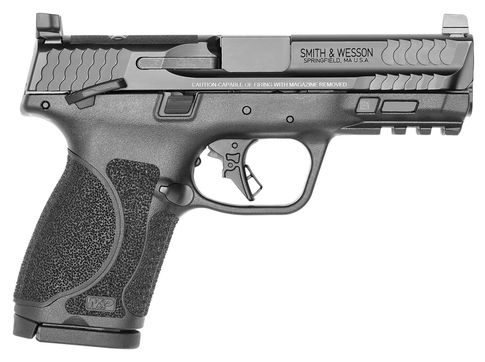 Smith & Wesson 13568 M&P M2.0  Compact 9mm Luger 15+1, 4" Black Armornite 4" Stainless Steel Barrel & Optic Ready/Serrated Slide, Matte Black Polymer Frame w/Picatinny Rail