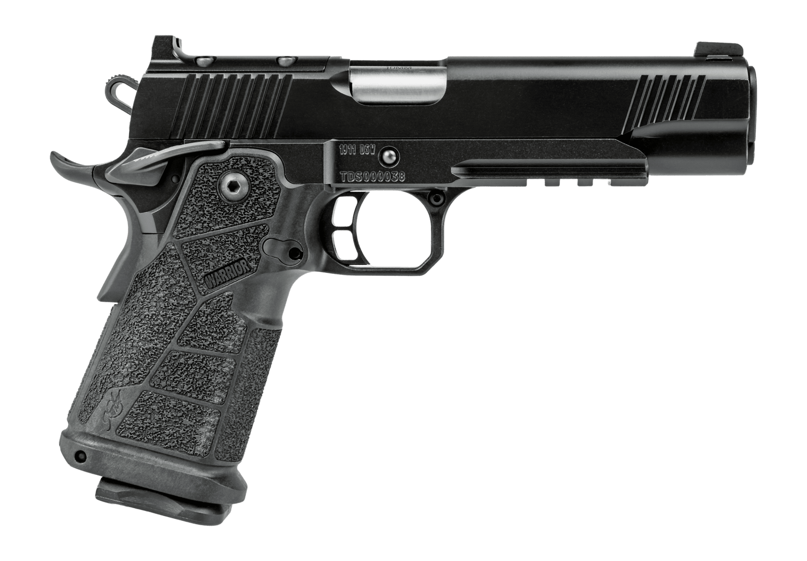 Kimber Mfg, Inc 3600300 DS Warrior 45 ACP 13+1 5" Matte Stainless Barrel, KimPro Black Optic Cut/Serrated Slide, Black Stainless Steel Frame w/Beavertail & Picatinny Rail, Black Carbon Fiber Grip, Am