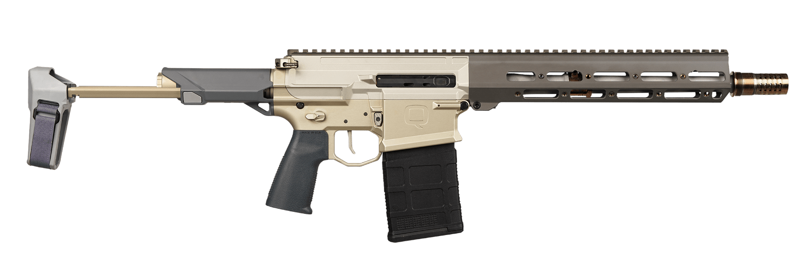 Q LLC BOOMBOX-86-12IN-PISTOL Boombox 8.6 Blackout 20+1 12" Bead Blasted Threaded Barrel, M-LOK Handguard, Aluminum Receiver w/Picatinny Rail, Black Pistol Brace, Black Polymer Grip