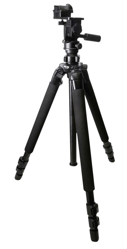 KOPF Jager KJ85003K Folding Tripod K700 Tripod made of Aluminum with Black Finish, Adjustable Reaper Rail, 3-Level Leg Extension, 21-87 Degree Pan & Tilt