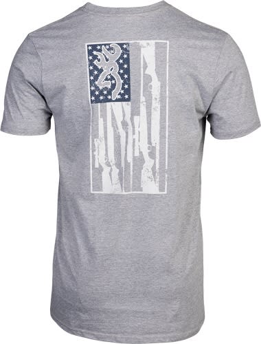 BROWNING SS T-SHIRT BROWNING LEGACY FLAG HTHR GRAY LARGE