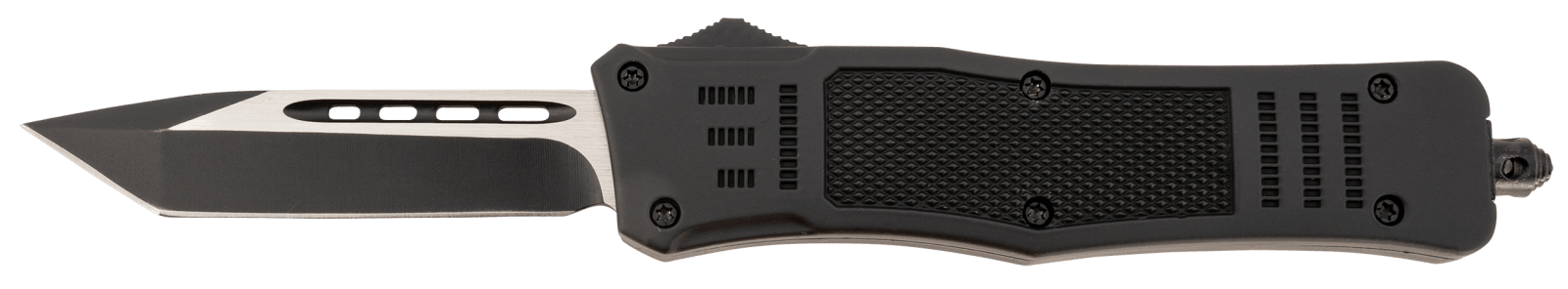 Steel River Knives T618BT Spartan  Medium 3.25" Tanto Plain Black/Silver 440C SS Blade/ 4.50" Black Aluminum Zinc Alloy Handle