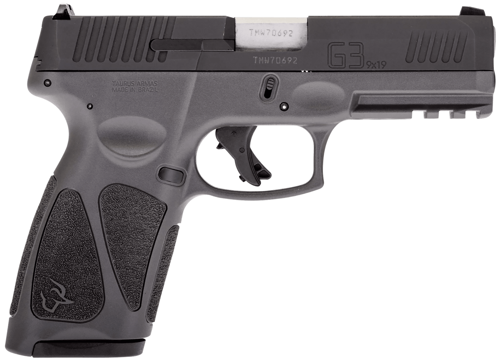 Taurus 1G3B941G15 G3 Full Size Frame 9mm Luger 15+1 4" Matte Stainless Steel Barrel, Matte Black Tenifer Cerakote Serrated Steel Slide, Gray Polymer Frame w/Picatinny Rail, Polymer Grip, Right Hand