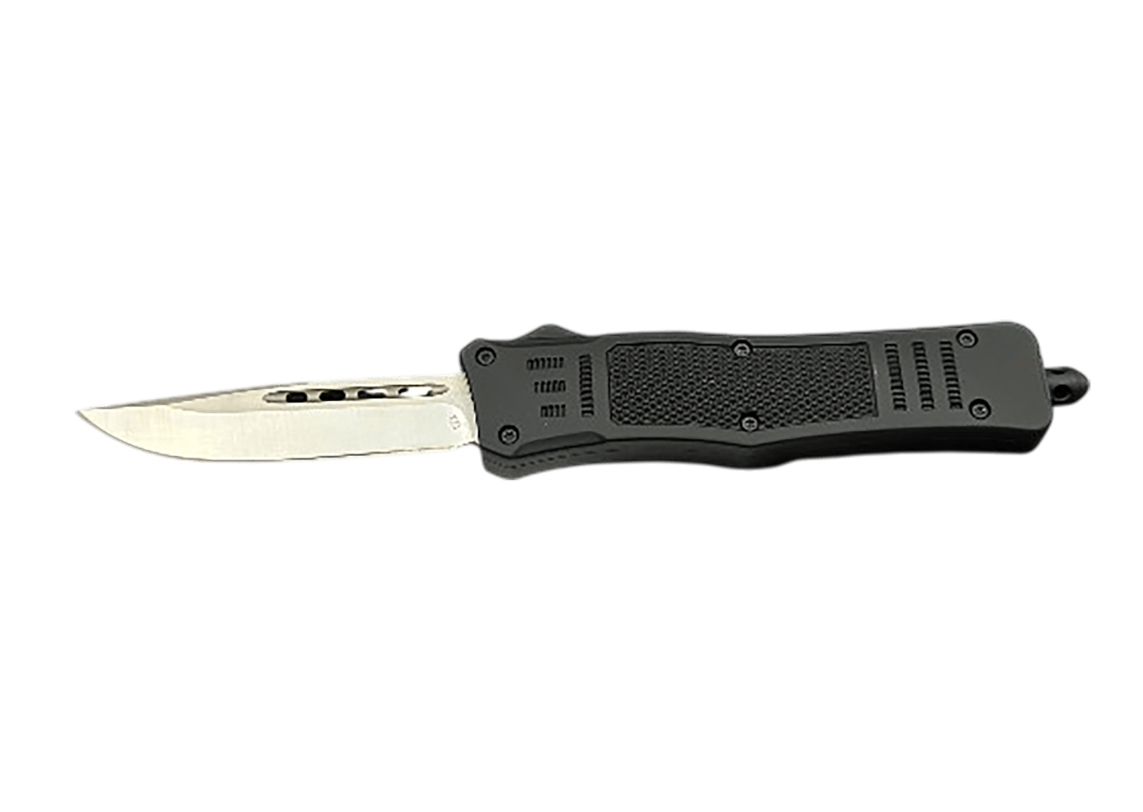 Steel River Knives MT616BULD2DP MT616 Ultralight Mini 2.75" OTF Drop Point Plain Polished D2 Steel Blade, 4.25" Black Aluminum Handle