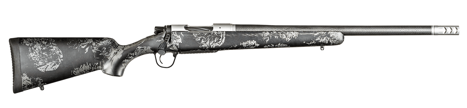 Christensen Arms 8010659900 Ridgeline FFT 25 Creedmoor 4+1 24" Carbon Fiber Threaded Barrel, Stainless Steel Drilled & Tapped Receiver, Carbon w/Gray Accents Sporter FFT Carbon Fiber Stock