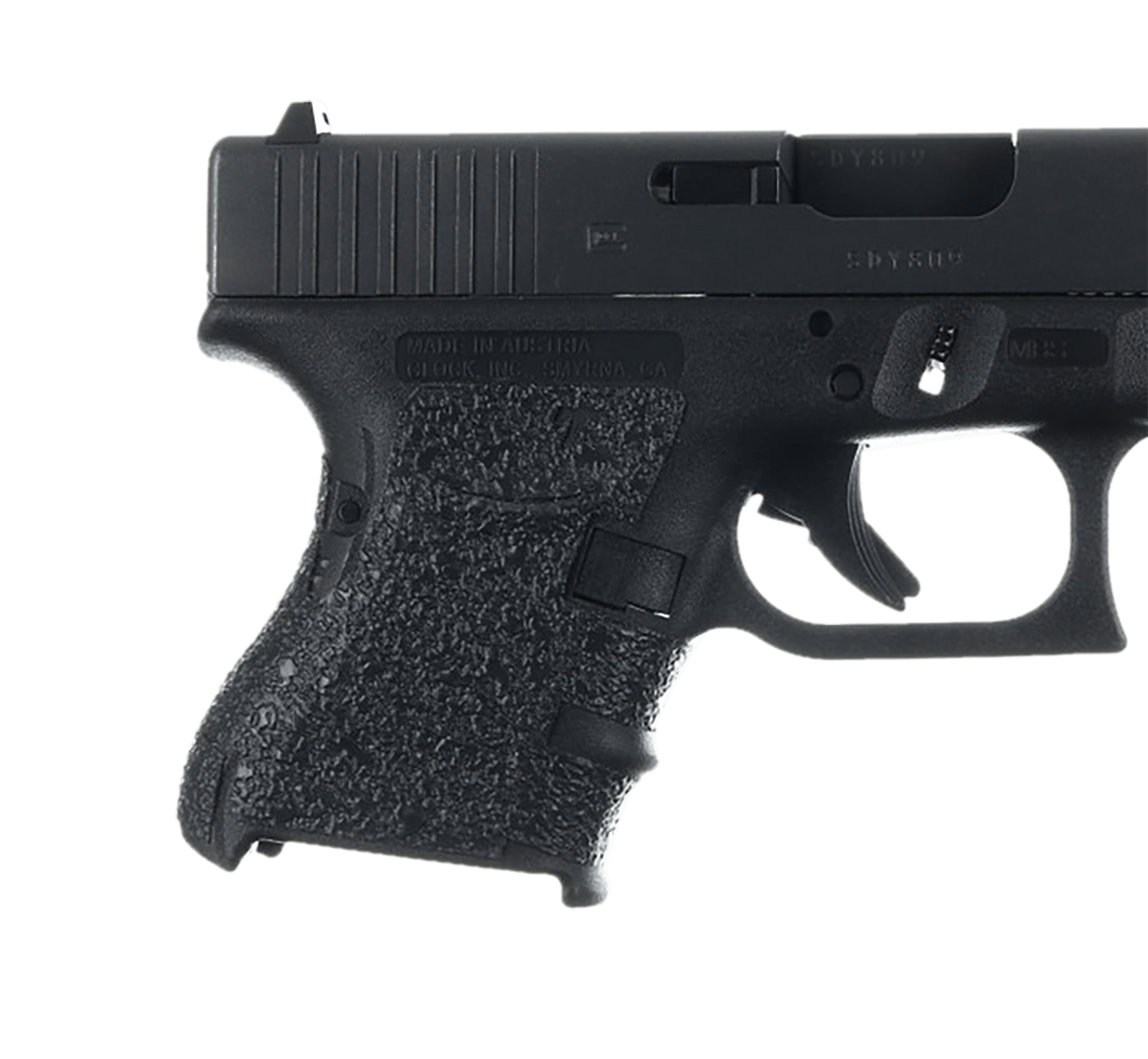 Talon Grips 117R Adhesive Grip  Compatible w/Glock 26/27/28/33/39 Gen4 w/Medium Backstrap, Black Textured Rubber