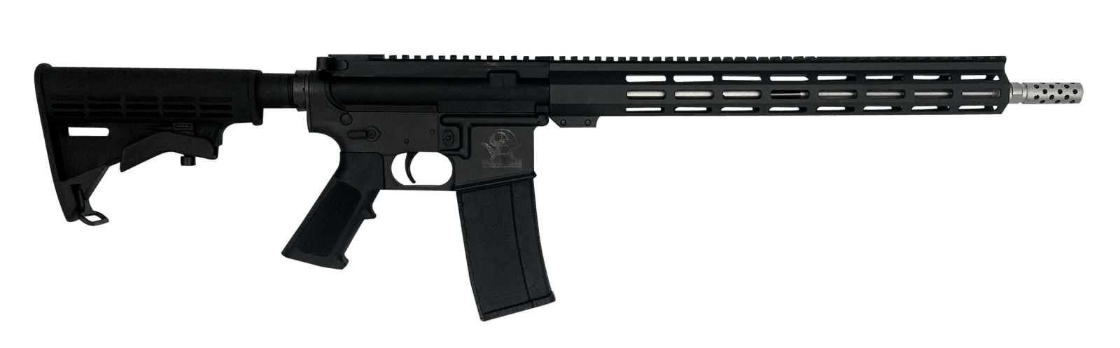 Great Lakes Firearms GL15223SSLBLK AR-15  223 Wylde 30+1 16", Black, 15" M-Lok Handguard, Carbine Stock, A2 Grip, Muzzle Brake Left Hand