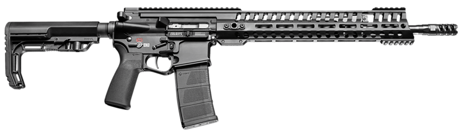 Patriot Ordnance Factory 01148 P415 *CA Compliant 5.56x45mm NATO 10+1 16.50" Chrome Moly Barrel Black Hard Coat Anodized Receiver, 6 Position MFT Black Stock & Black Polymer Grip Ambidextrous