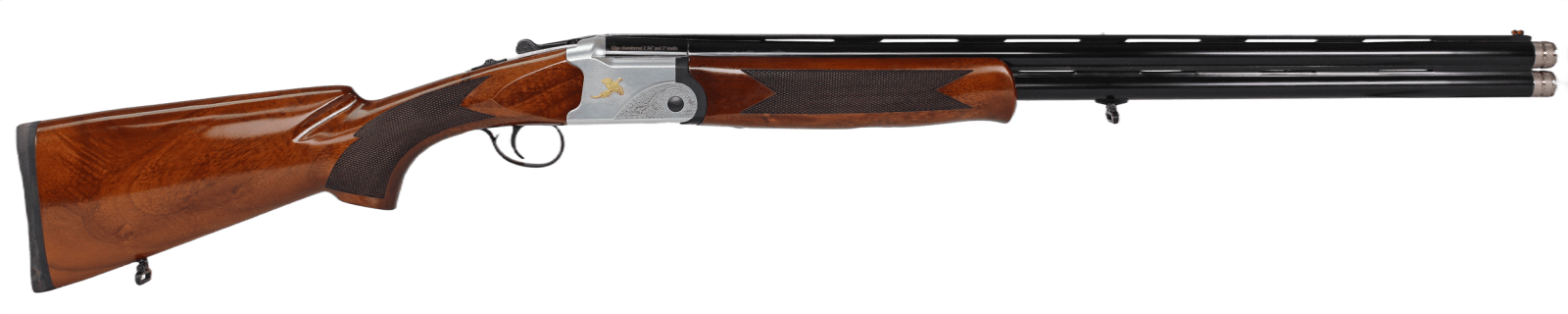 Iver Johnson Arms IJ60012LW28S IJ600 Lightweight Full Size 12 Gauge Break Open 3" 2rd 28" Black Over/Under Vent Rib Barrel, Silver Engraved Aluminum Receiver, Fixed Walnut Wood Stock, Ambidextrous
