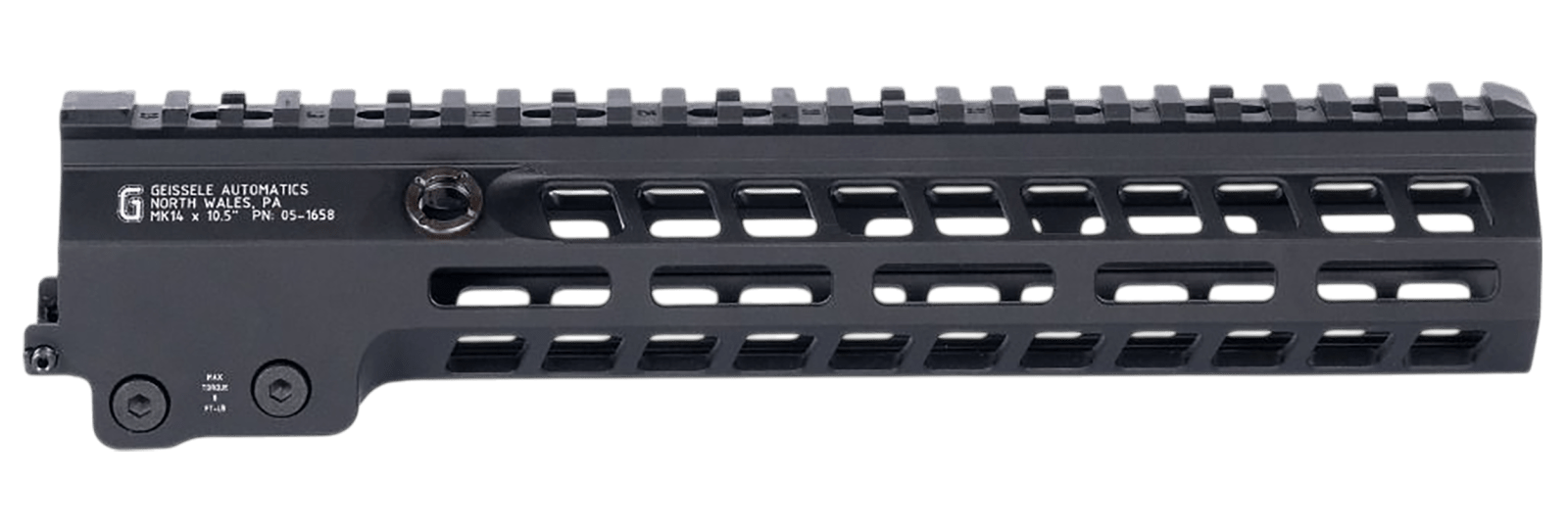 Geissele Automatics 051658B Super Modular Rail MK14 Black Aluminum 10.50" Long