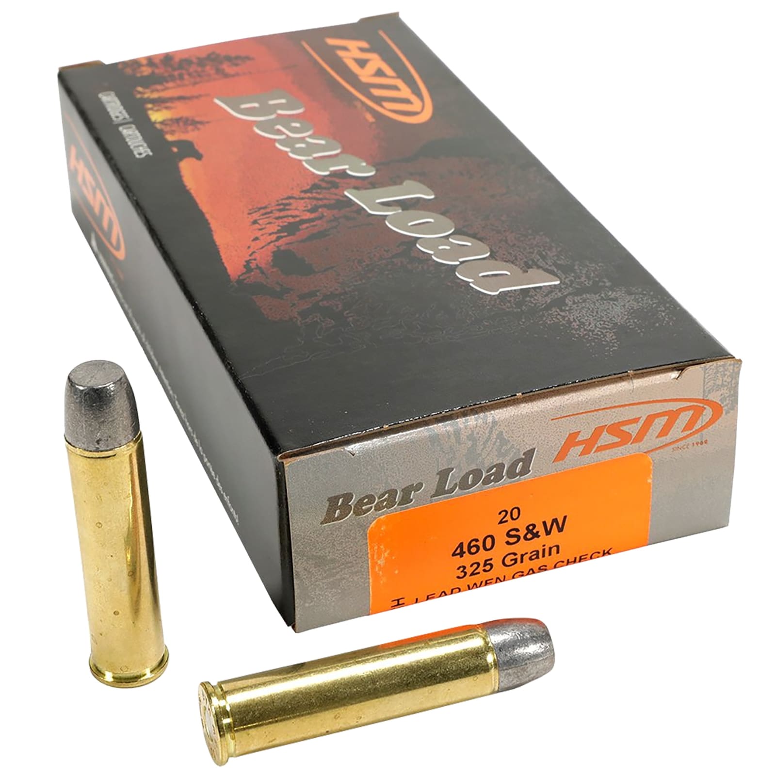 HSM 460SW4N Bear Load 460 S&W Mag 325 gr Wide Flat Nose 20 Per Box/ 25 Case