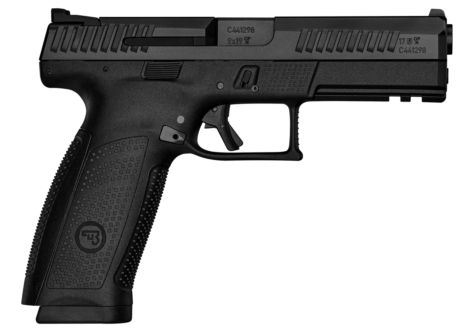 CZ-USA 91540 P-10 F  9mm Luger 19+1 4.50" Black Steel Barrel, Black Nitride Serrated Steel Slide, Black Polymer Frame w/Picatinny Rail, Black Interchangeable Backstrap Grip