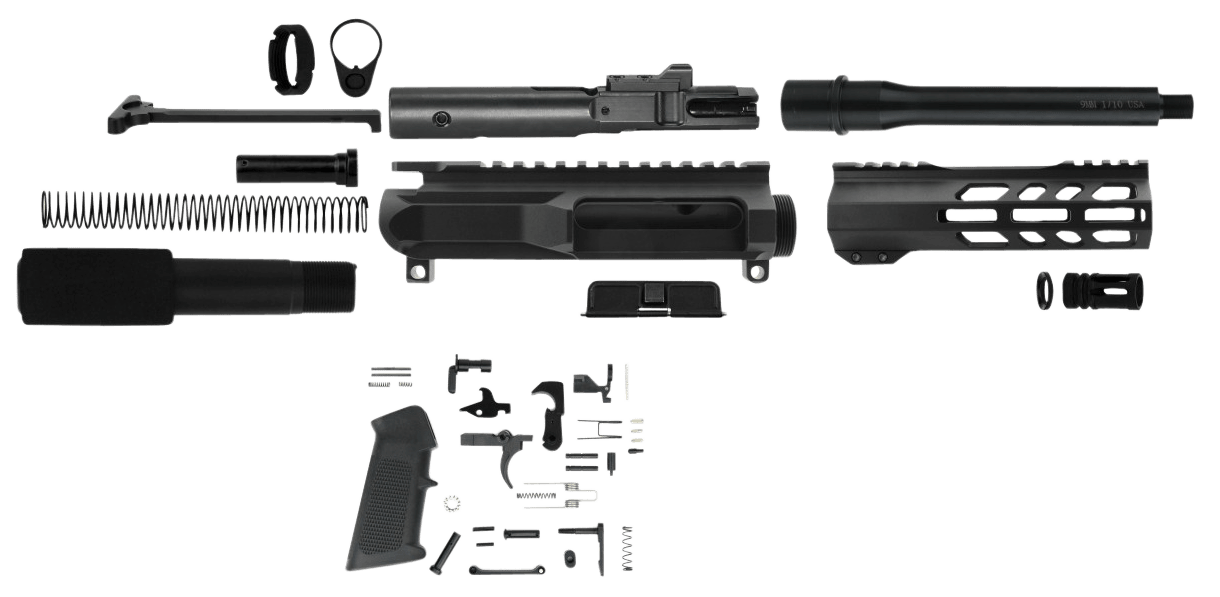TacFire  AR Build Kit  9mm Luger 7.50" Barrel Black for AR Platform