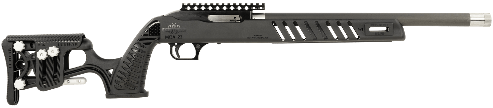Magnum Research SSL22G Magnum Lite SwitchBolt 22 LR 10+1 16.50" Black Tensioned w/Threaded Muzzle Barrel, Black Receiver w/Picatinny Rail, Black Luth-AR MCA-22 Stock