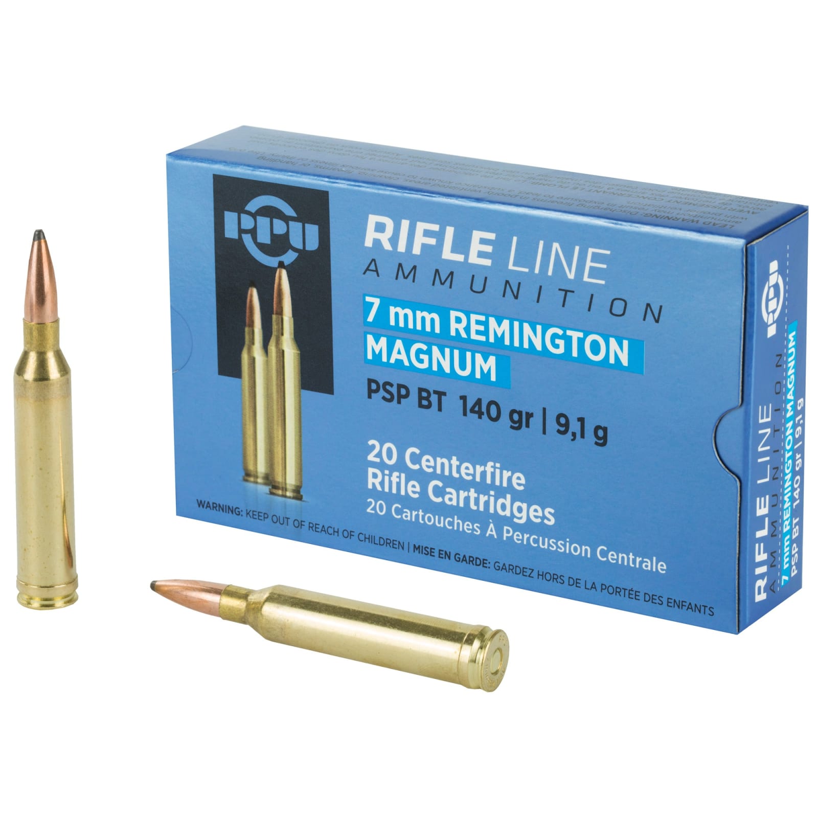 PPU 7MM REM MAG PSP 140GR 20/200