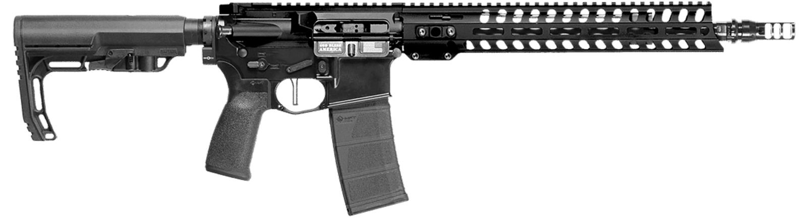 Patriot Ordnance Factory 02048 Minuteman 300 Blackout 30+1 13.75" Black Nitride Barrel/ Black Aluminum Receiver Picatinny Rail