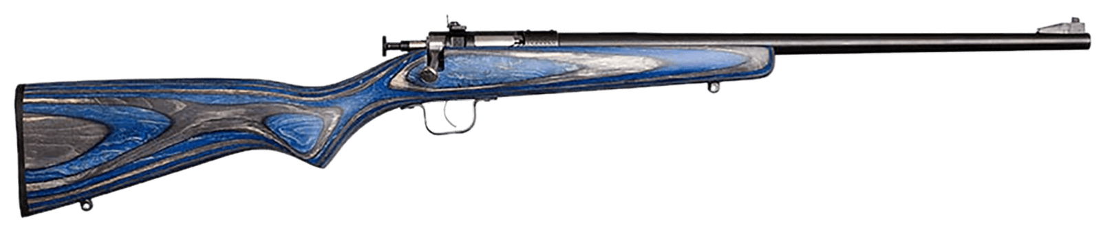 Crickett KSA2222 Youth  22 LR 1rd 16.12" Blued Barrel & Receiver, Fixed Front/Adjustable Rear Peep Sights, Blue Laminate Stock w/11.5" LOP, Rebounding Firing Pin Safety
